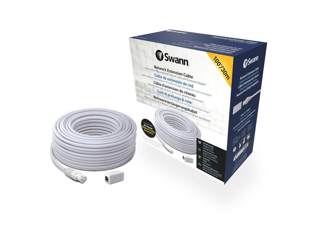 Swann Cat5 Security Ethernet Cable, 100', White #SWNHD-30MCAT5E-GL
