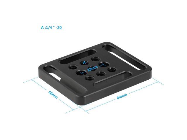 CAMVATE Quick Release Male V-Lock Wedge Mount + Base Plate with 1/4'-20 Mounting Points and Grooves