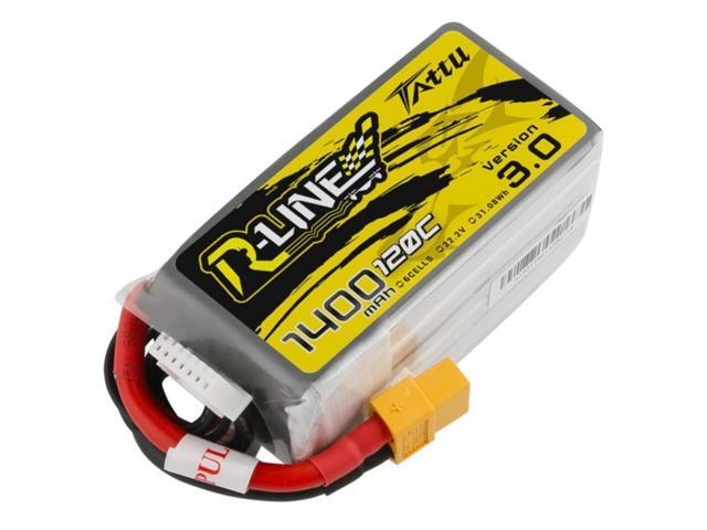 Tattu R-Line Version 3.0 1400mAh 22.2V 120C 6S1P Lipo Battery Pack with XT60 Plug