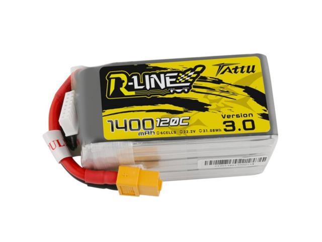 Tattu R-Line Version 3.0 1400mAh 22.2V 120C 6S1P Lipo Battery Pack with XT60 Plug