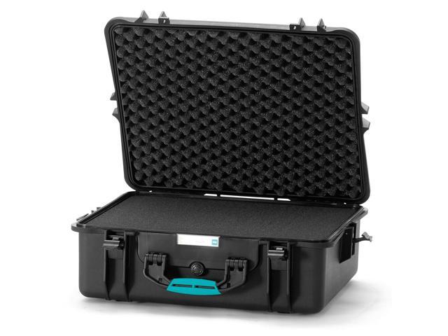 HPRC 2700CUB Resin Hard Case with Cubed Foam, Black with Blue Handle