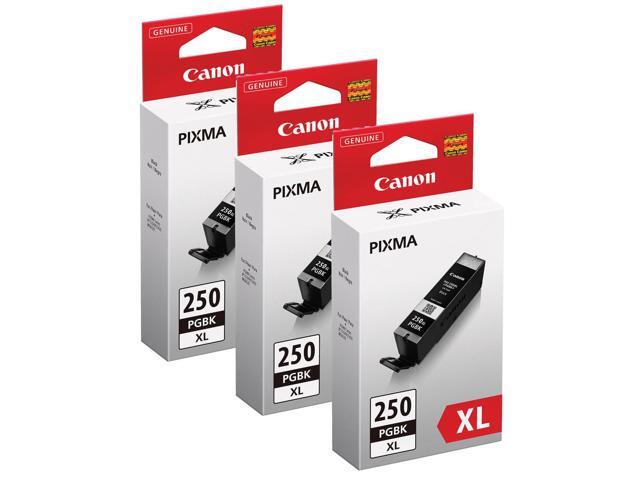 Canon 3 Pack PGI-250XL Pigment Black Ink Tank for Select PIXMA Printers