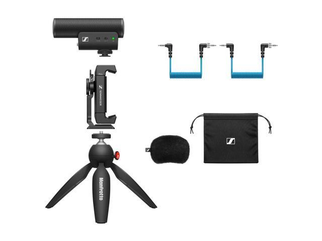 Sennheiser - Professional MKE 400 + Mobile Kit, Directional On-Camera Microphone with Smartphone Clamp & Manfrotto PIXI Mini Tripod - Black - image 9