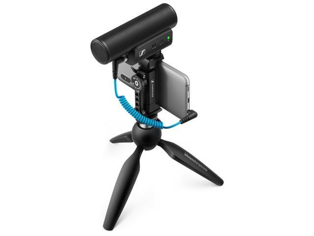 Sennheiser - Professional MKE 400 + Mobile Kit, Directional On-Camera Microphone with Smartphone Clamp & Manfrotto PIXI Mini Tripod - Black - image 8