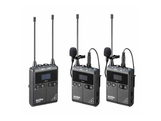 Godox WMicS1 UFH Wireless Microphone System 2 with 2x Omni Lavalier Microphone
