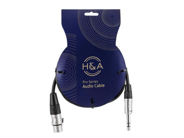 H & A Elite Pro 1/4' TRS M to XLR F Professional Interconnect Cable, 3' #TRSX-MF-3