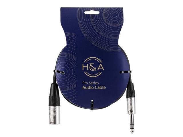 H & A TRS 1/4' Male to XLR Male Interconnect Cable With Rean Connectors - 3'