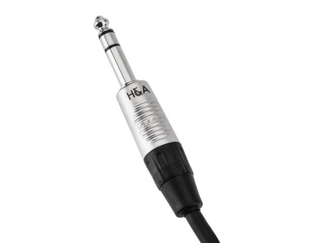 H & A TRS 1/4' Male to XLR Male Interconnect Cable With Rean Connectors - 3'