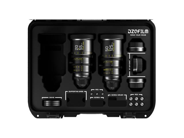 DZOFILM Pictor 20-55mm and 50-125mm T2.8 Super35 Parfocal Cine Lens Bundle for PL Mount and Canon EF, Black