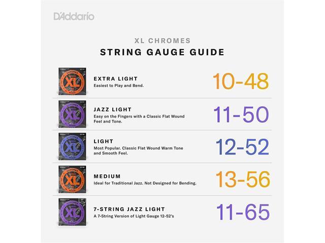 D'Addario ECG24 XL Chromes Guitar Strings Set, Jazz Light, 11-50 Gauge, 3-Pack