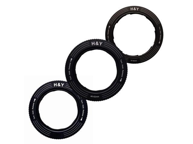 H & Y RevoRing Bundle with 37-49mm, 46-62mm and 67-82mm Variable Adapter #RSC1