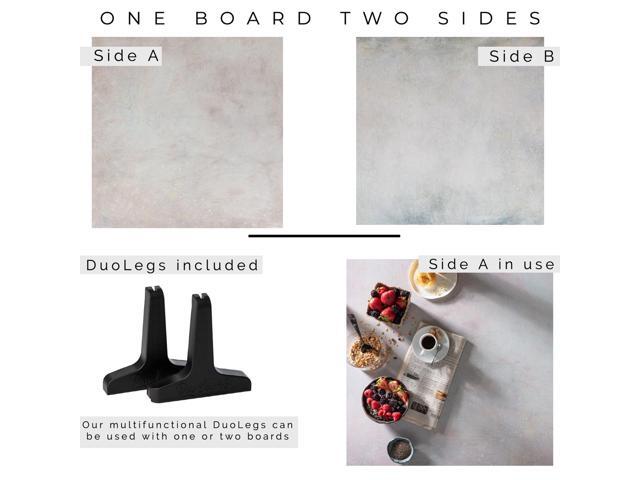 V-FLAT WORLD Duo Board - Double Sided Backdrop Board Surface Food & Product Photography - Legs Included Made in USA (24 x 24 inches, RosØ...