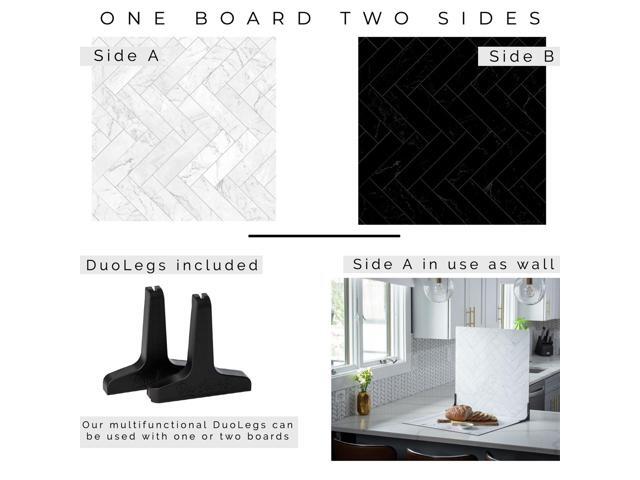 V-FLAT WORLD Duo Board - 24x24' Double Sided Surface Board, Zigzag Marble White/Black