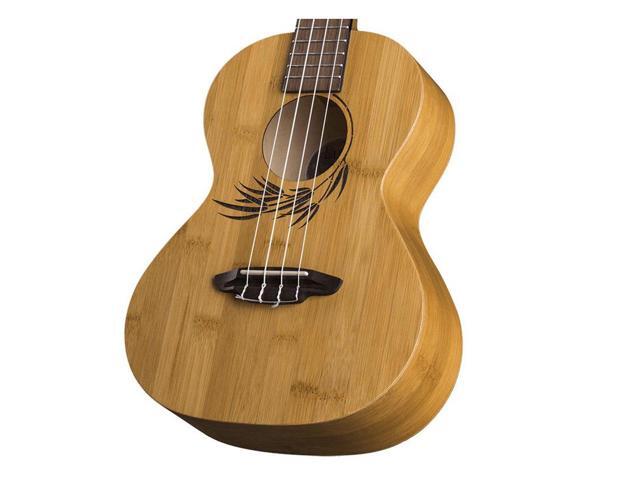 Luna Uke Bamboo Tenor Ukulele with Gigbag, 18 Frets, Satin Natural #UKE BAMBOO T