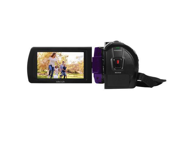 Minolta MN220NV Full HD 24MP 3' Touchscreen Night Vision Wi-Fi Camcorder, Purple