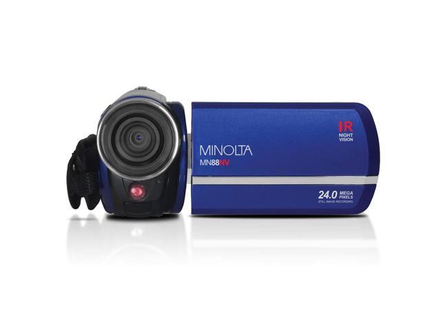 Minolta MN88NV Full HD 24MP 3' Touchscreen Night Vision Camcorder, Blue