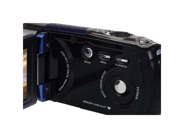 Minolta MN88NV Full HD 24MP 3' Touchscreen Night Vision Camcorder, Blue