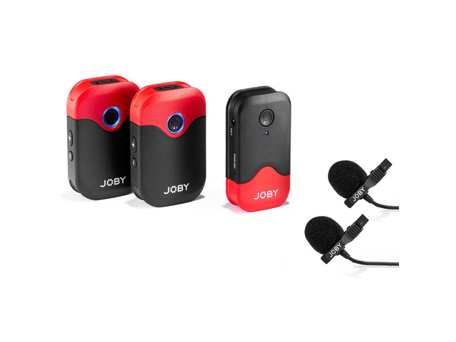 JOBY Wavo AIR Omnidirectional Wireless Lavalier Kit, Black/Red