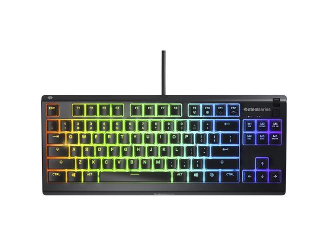SteelSeries Apex 3 TKL RGB Gaming Keyboard - Tenkeyless Compact Form Factor - 8-Zone RGB Illumination - IP32 Water & Dust Resistant - Whisper Quiet.