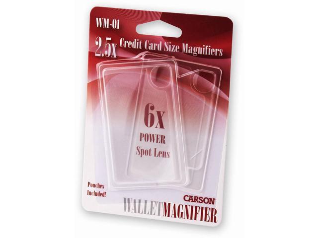 Carson WM-01 2.5x Wallet Magnifier Twin Pack with 6x Power Spot