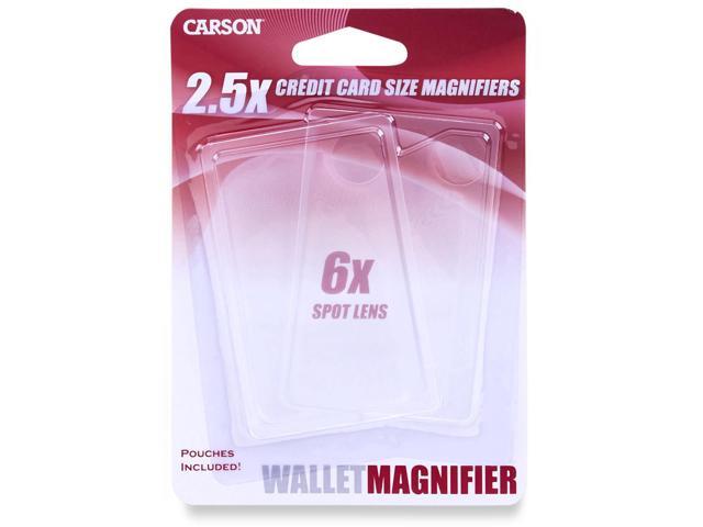 Carson WM-01 2.5x Wallet Magnifier Twin Pack with 6x Power Spot