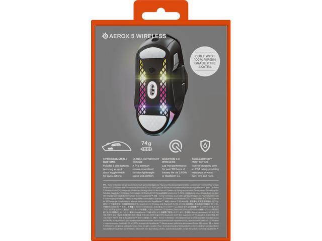 SteelSeries - Aerox 5 Ultra Lightweight Honeycomb Water Resistant Wireless RGB Optical Gaming Mouse With 9 Programmable Buttons - Wireless - Black - image 4