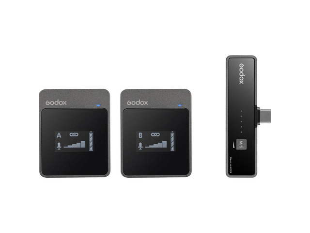Godox MoveLink UC2 Compact 2-Person Digital Wireless Microphone System for Smartphones & Tablets with USB Type-C (2.4 GHz)