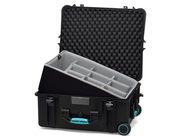 HPRC 2700WSSK Wheeled Resin Hard Case with Second Skin, Black with Blue Handle