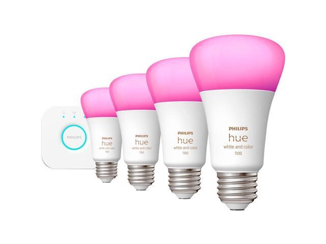 Philips Hue White & Color Ambiance Play Light Bar, Black, 2-Pack, Bundle with Hue A19 Starter Kit