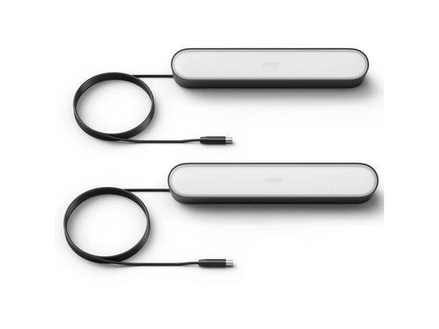 Philips Hue White & Color Ambiance Play Light Bar, Black, 2-Pack, Bundle with Hue A19 Starter Kit