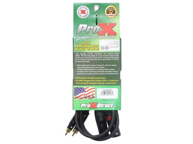 ProX XC-DRXM05 5' Dual RCA-M to Dual XLR3-M Unbalanced Audio Cable