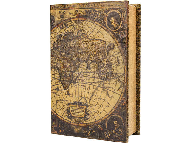 Barska Antique Map Book Lock Box with Key Lock #CB12480