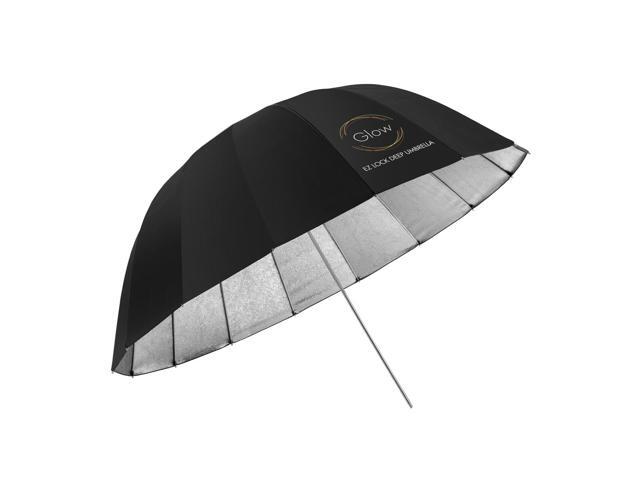 Glow Easy Lock X-Large Deep Beaded Silver Fiberglass Umbrella (65')