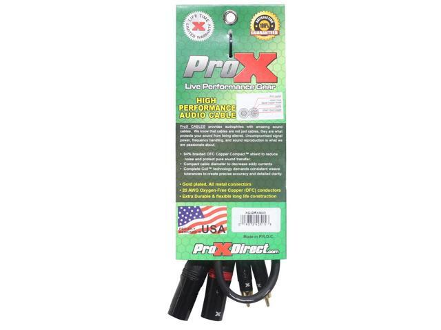 ProX XC-DRXM03 3' Dual RCA-M to Dual XLR3-M Unbalanced Audio Cable