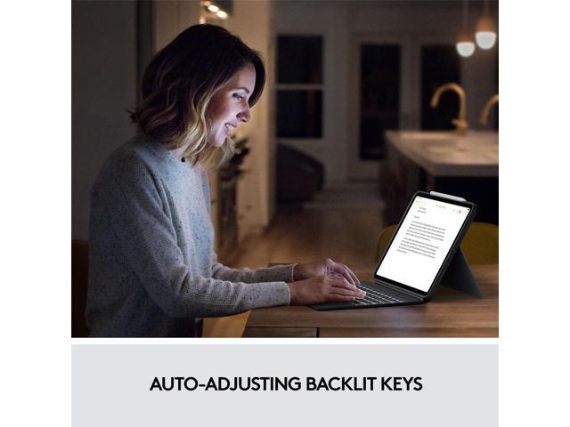 Logitech Combo Touch Backlit Keyboard Case for Apple 12.9" iPad Pro 5th & 6th Gen (Oxford Gray) - image 9