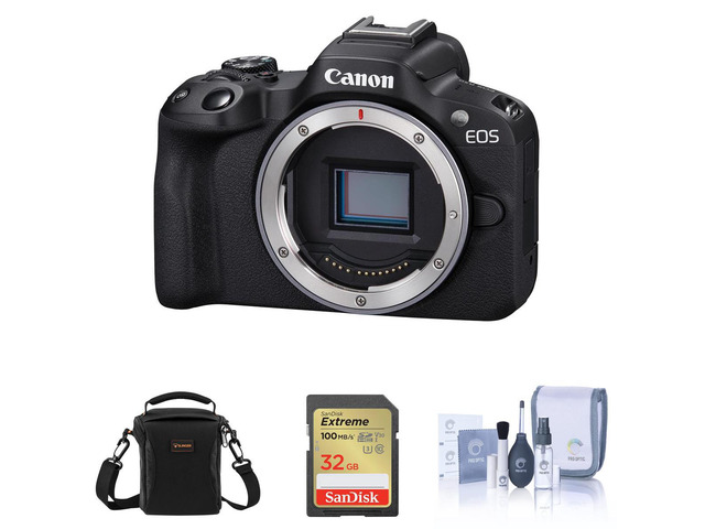 Canon EOS R50 Mirrorless Camera Body, Black with Accessories Kit #5811C002 AK