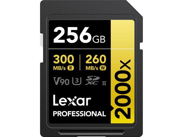 Lexar GOLD Professional 2000x 256GB UHS-II SDXC Memory Card, with Card Reader