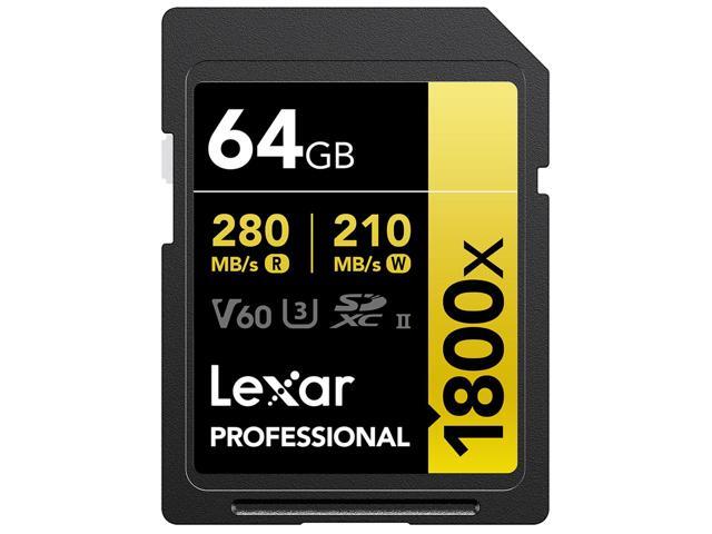 GOLD Series Professional 1800x 64GB UHS-II SDXC Memory Card #LSD1800064G-BNNNU A