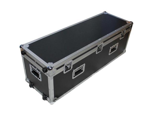 ProX XS-UTL7 48' Utility Flight Case with Low Profile Wheels, Silver on Black