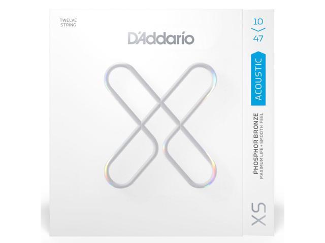 D'Addario Phosphor Bronze Acoustic Guitar Strings, Light, 10-47 Gauge, Set of 12 Strings
