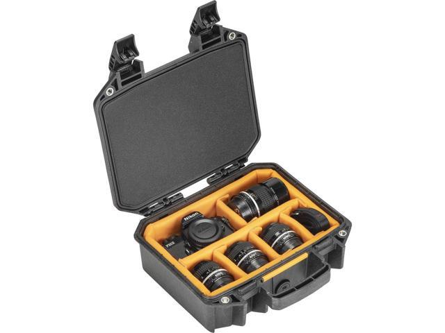Pelican Vault V100 Small Case with Lid Foam and Dividers, Black #VCV100-0040-BLK
