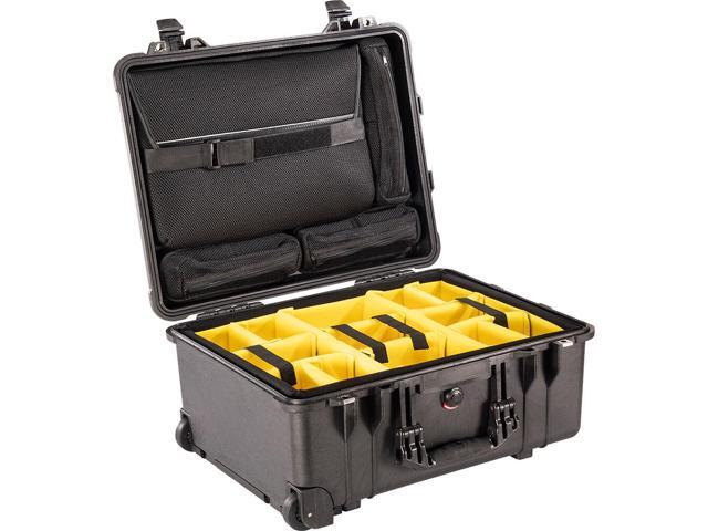 Pelican 1560SC Protector Studio Case with Yellow Dividers, w/Divider Kit, Black