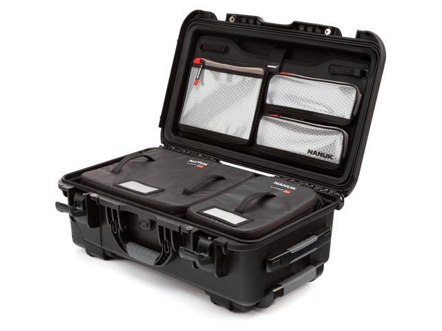 Nanuk Media Series 935 Wheeled Waterproof Hard Case with N-Cubik 13S, 13M Inserts and Lid Organizer, Black