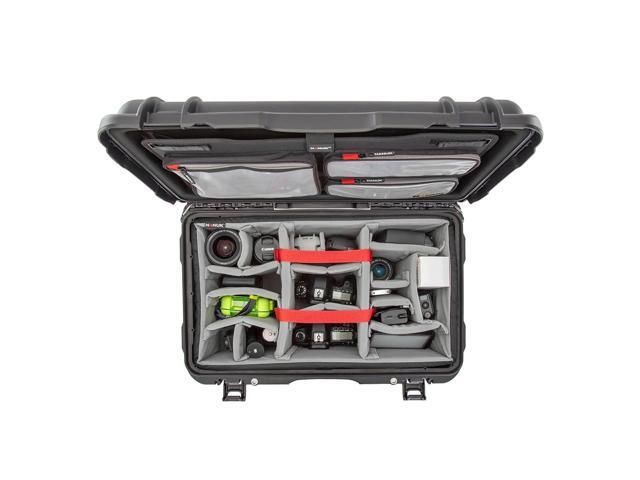 Nanuk 938 Wheeled Waterproof Hard Case w/Lid Organizer and Padded Divider, Black