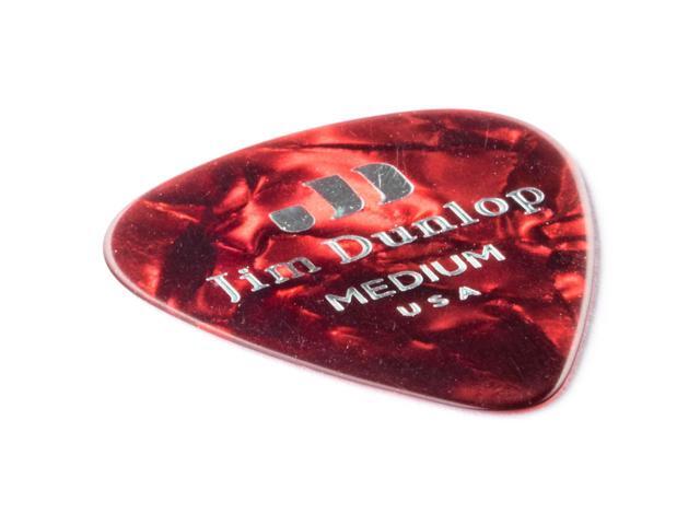Dunlop Celluloid Guitar Picks, Medium, Red Pearloid, 72-Pack