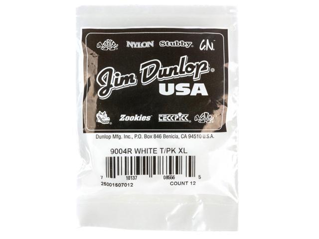 Dunlop Plastic Guitar Thumbpicks, Extra Large, White, 12-Pack