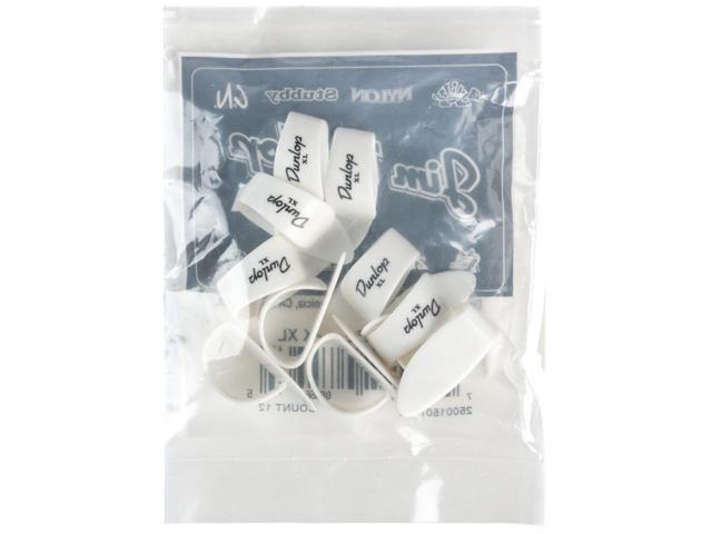 Dunlop Plastic Guitar Thumbpicks, Extra Large, White, 12-Pack