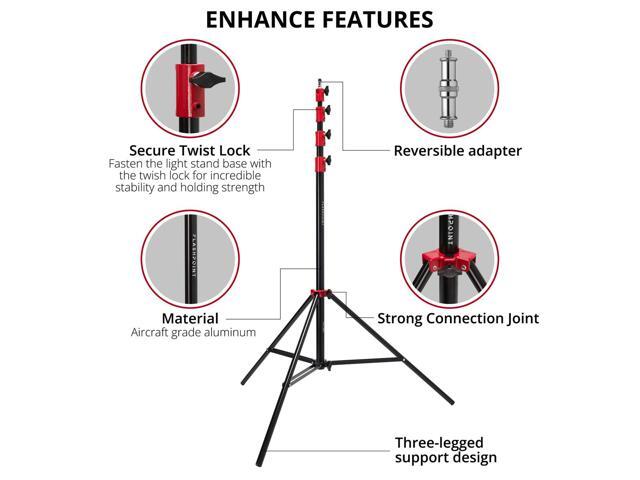 Flashpoint Pro Air-Cushioned Heavy-Duty Light Stand (Red, 13') #FP-S-13-RD-V2