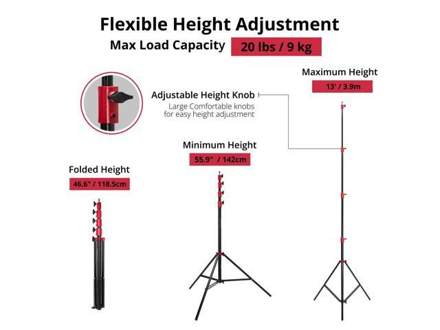 Flashpoint Pro Air-Cushioned Heavy-Duty Light Stand (Red, 13') #FP-S-13-RD-V2
