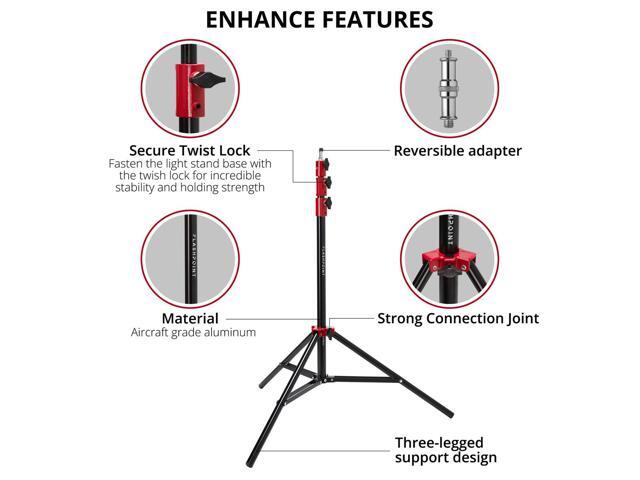 Flashpoint Pro Air-Cushioned Heavy-Duty Light Stand (Red, 7.2') #FP-S-7-RD-V2